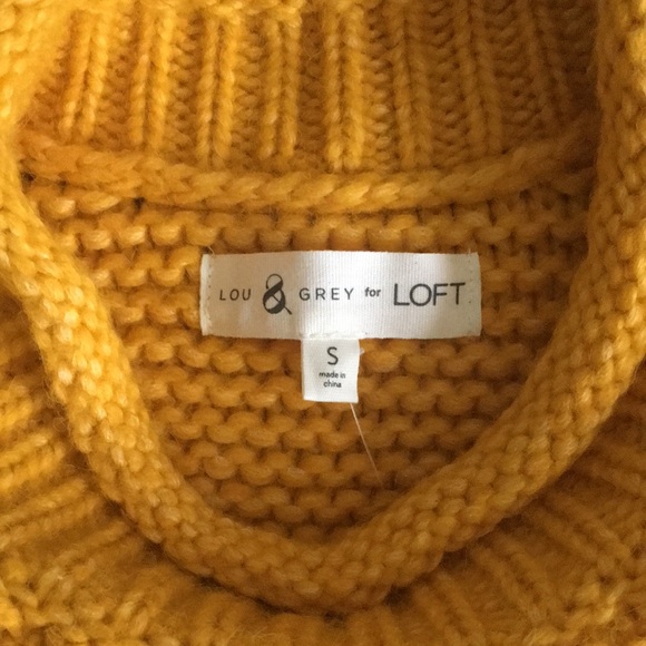 Lou & Grey Cropped Mock Neck Chunky Knit Hi-lo Hem Sweater, Small 🧡 - Picture 9 of 12